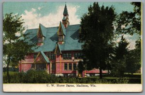 Postcard Madison WI c1910s U. W. Horse Barns University of Wisconsin