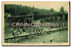 Postcard Old La Varenne Saint Hilaire Beach and Pont de la Varenne