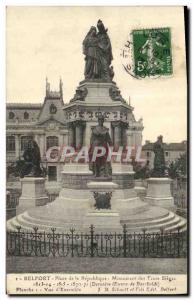 Old Postcard War of 1870 Belfort Army of the Republic Monument Square of the ...