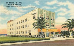 Postcard 1950 Florida Miami Beach Pontiac Hotel roadside Teich 22-12511