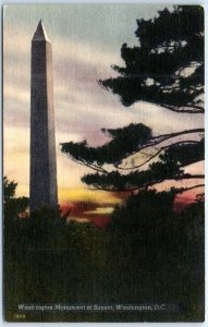 Postcard - Washington Monument at Sunset - Washington, District of Columbia