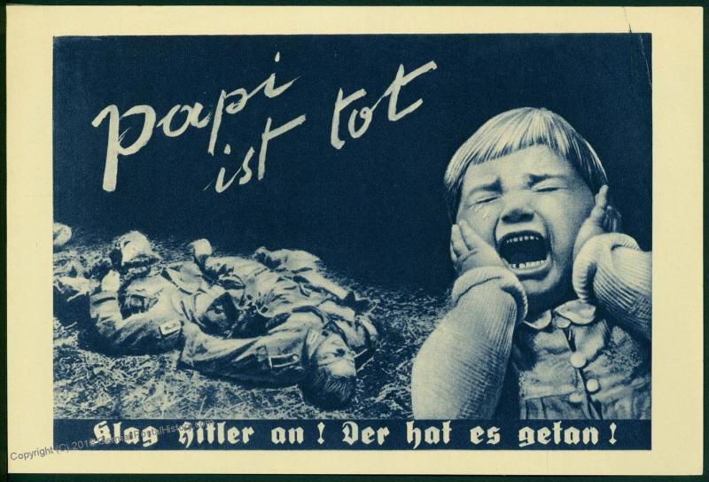 Russian WWII Daddy Is Dead Anti-Nazi Propaganda Leaflet for German Soldier 48719