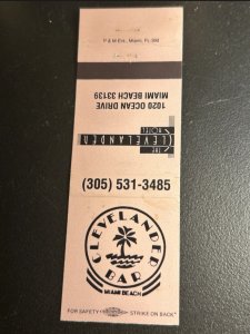 Vintage Matchbook Cover The Clevelander Miami Beach, Florida Art Deco MB116
