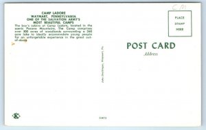 WAYMART, PA~ Boy's Cabins CAMP LADORE Salvation Army 1960s Wayne County Postcard
