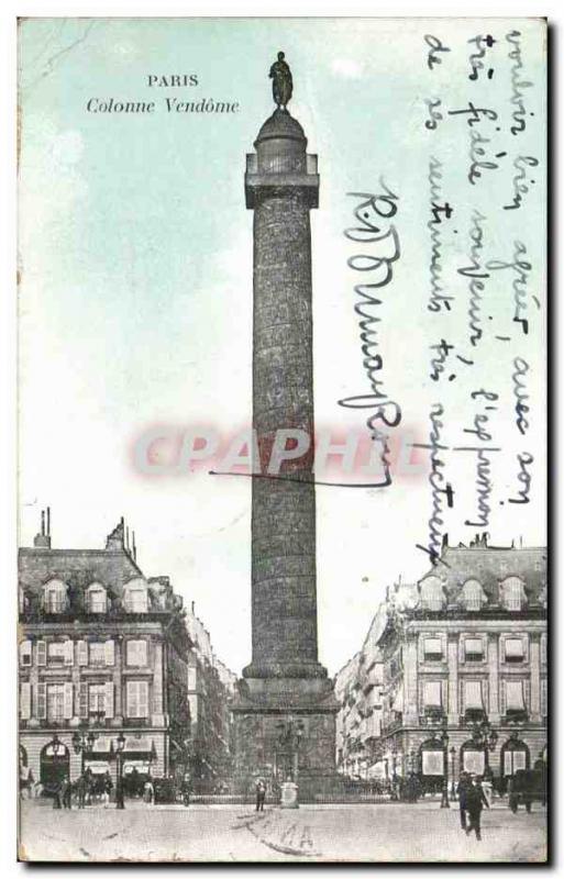 Paris Old Postcard Vendome Column