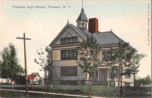 Potsdam New York birds eye view Potsdam High School antique pc Z29785