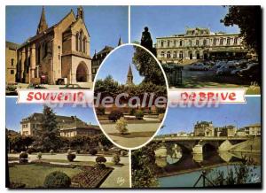 Modern Postcard Brive Church St Martin the theater square Charles Bondy