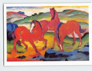 Postcard The Red Horses By Franz Marc, Cincinnati Art Museum, Cincinnati, Ohio