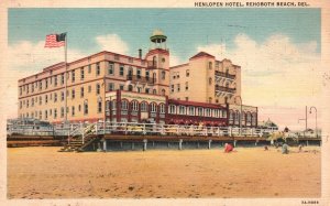 1941 Henlopen Hotel Building Landmark Rehoboth Beach Delaware DE Posted Postcard