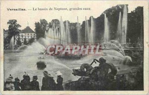 Old Postcard Versailles Neptune large water basin