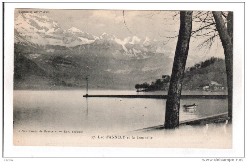 ANNECY, France, 1900-1910's; Lac D'Annecy Et La Tournette