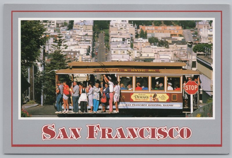 Transportation~Cable Car @ Stop Sign In San Francisco~Continental Postcard 85464101005