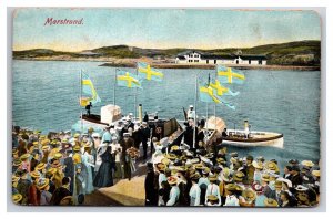 Oscar II arrives at Marstrand Ångslip in 1907 Sweden UNP DB  Postcard V23
