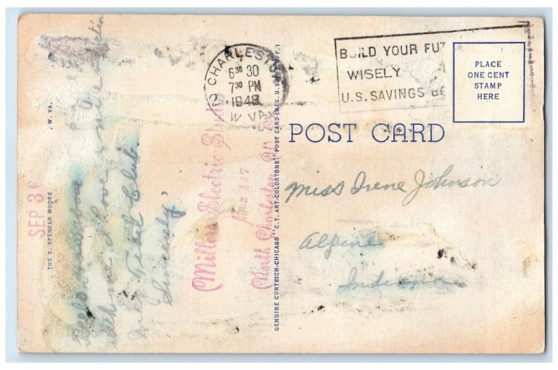 1948 New Kanawha Boulevard Exterior Charleston West Virginia WV Vintage Postcard