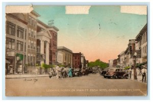 1944 Looking North On Main St. From Hotel Green Danbury Connecticut CT  Postcard