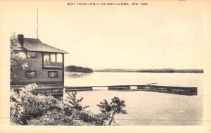 Aurora New York Boat House Wells College Antique Postcard K48406