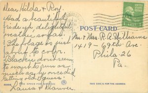 Indian Profile Rock Delaware Water Gap Linen Postcard Postmarked 1951