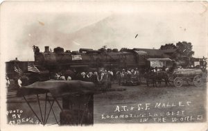 J43/ Interesting RPPC Postcard c1910 AT&SF Railroad Mallet Largest Loco 19 