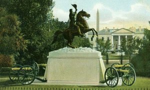 Postcard Early View of Jackson Statue in Washington, D.C.            Q7