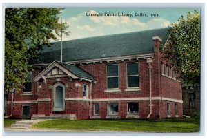 c1910's Entrance to Carnegie Public Library, Colfax Iowa IA Antique Postcard