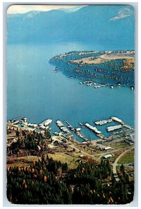 1962 Aerial View Bay Harbors Huge Fleets Of Cruiser Bayview Idaho ID Postcard