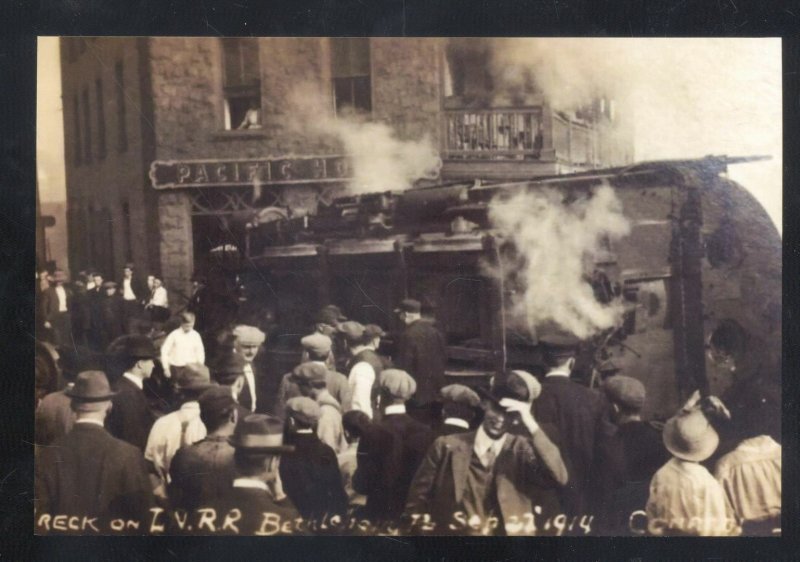 Foto real del Sur Belén Pennsylvania PA. tren naufragio postal copia 