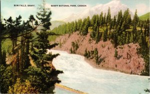 Bow Falls Banff National Park Byron Harmon Vintage Postcard C1920s