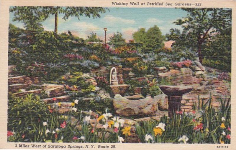 New York Saratoga Springs Wishing Well At Petrified Sea Gardens Curteich