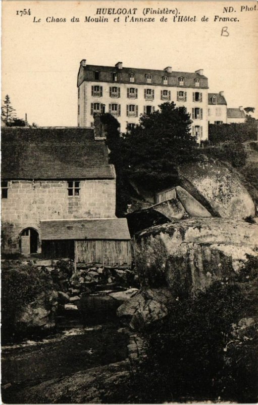 CPA HUELGOAT (Fnistere) - Le Chaos du Moulin et l'Annexe de l'Hotel (458120)