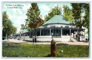1909 Exterior View Pavilion Lake Manawa Council Bluffs Iowa IA Vintage Postcard