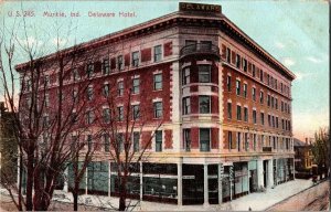 Delaware Hotel, Muncie IN c1912 Vintage Postcard L79