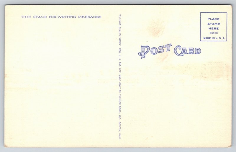 Clearwater Beach Florida~View Of Ships @ Marina~Tichnor Vintage Linen Postcard