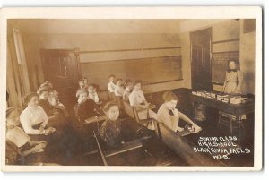 RPPC Senior Class High School BLACK RIVER FALLS, WI 1910s Vintage Photo Postcard