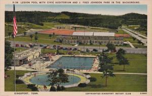 Tennessee Kingsport Legion Pool With Civic Auditorium & J Fred Johnson Pa...