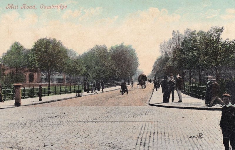 Mill Road Cambridge Bicycle Fashion Hats Old Postcard