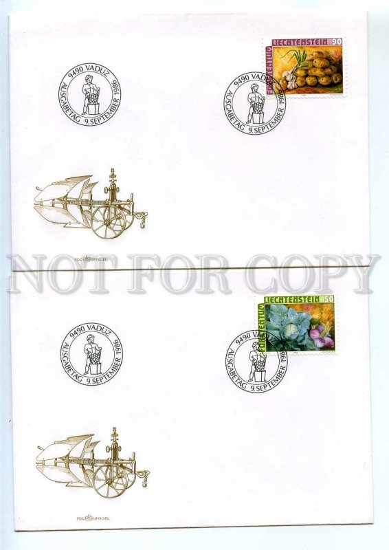 440717 Liechtenstein 1986 year set of FDC Field crops