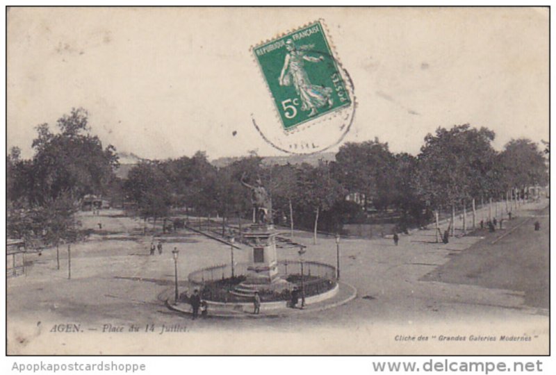 France Agen Place du 14 Juillet 1911