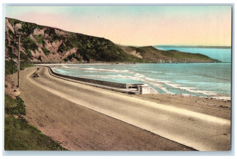 c1920's Coast Highway At Rincon Cars Santa Barbara California CA Waves Postcard