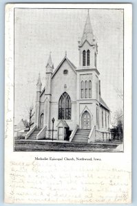 Northwood Iowa Postcard Methodist Episcopal Church Exterior View Building 1909