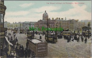 Lancashire Postcard - Manchester Royal Infirmary & Piccadilly  RS36513
