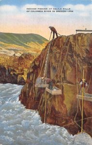 Indians Fishing, Celilo Falls Columbia River, Oregon OR  