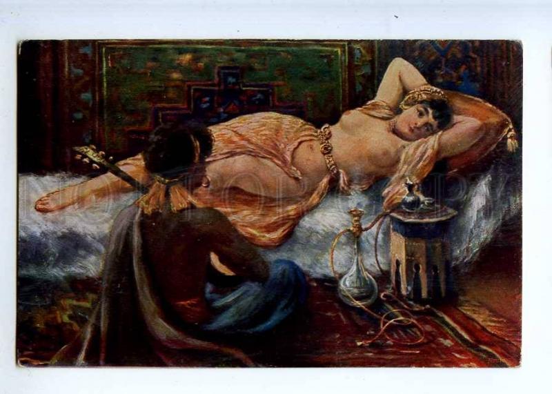 226601 HOOKAH Nude Slave BELLY DANCER HAREM by KOEHLER old