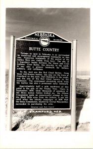 Nebraska Crawford Butte Country Historical Marker Real Photo