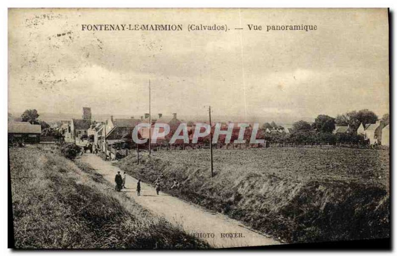 Old Postcard Fontenay le Marmion Panoramic Church 13th