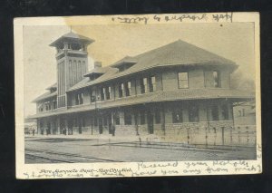 BAY CITY MICHIGAN PERE MARQUETTE RAILORAD DEPOT STATION VINTAGE POSTCARD