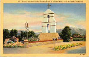 Mission San Bernardino Asistencia El Camino Real Redlands California Ca Postcard 