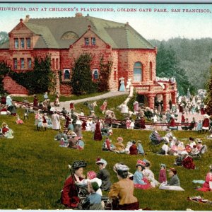 c1910s San Francisco, CA Golden Gate Park Busy Winter Playground Postcard A170