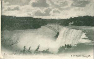 American Falls from Goat Island Niagara Falls NY JW Vought UDB Vtg Postcard N20