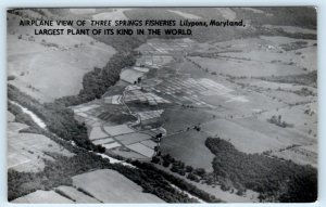 RPPC LILYPONS, Maryland MD ~ Aerial View THREE SPRINGS FISHERIES  Postcard