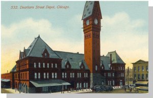 Early Chicago, Illinois/IL Postcard, Dearborn Street Depot